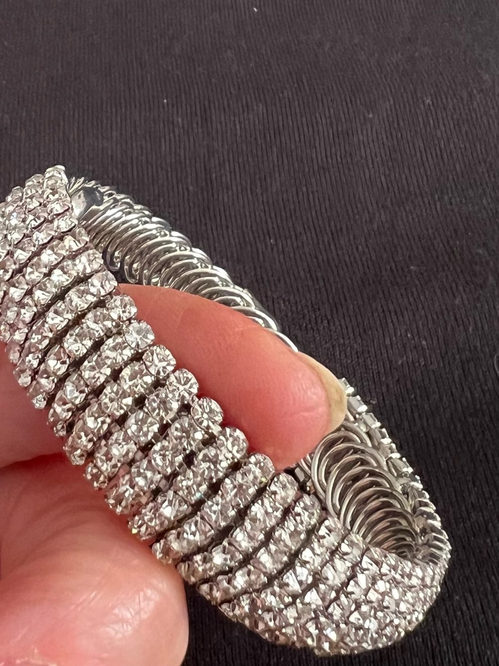 Silver Crystal Stretch Bracelet - Women Jewelry. new